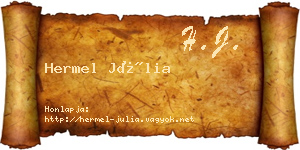 Hermel Júlia névjegykártya